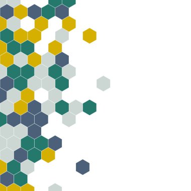 Grenli desen altıgenler renkli oluşur. Petek vektör arka plan. İzometrik geometri soyutlama. En boy oranı 1:1