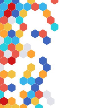 Grenli desen altıgenler renkli oluşur. Petek vektör arka plan. İzometrik geometri soyutlama. En boy oranı 1:1