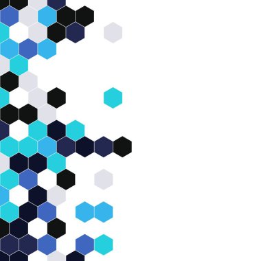 Grenli desen altıgenler renkli oluşur. Petek vektör arka plan. İzometrik geometri soyutlama. En boy oranı 1:1