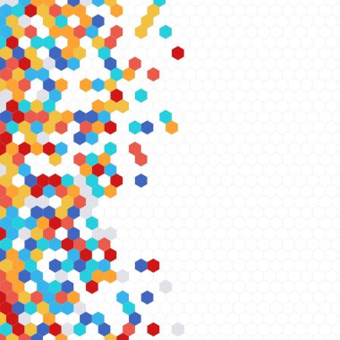 Grenli desen altıgenler renkli oluşur. Petek vektör arka plan. İzometrik geometri soyutlama. En boy oranı 1:1