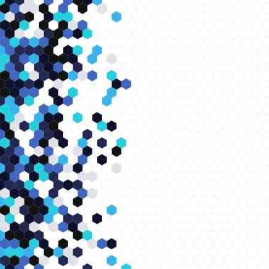 Grenli desen altıgenler renkli oluşur. Petek vektör arka plan. İzometrik geometri soyutlama. En boy oranı 1:1