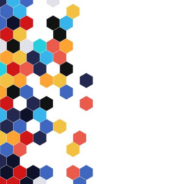 Grenli desen altıgenler renkli oluşur. Petek vektör arka plan. İzometrik geometri soyutlama. En boy oranı 1:1