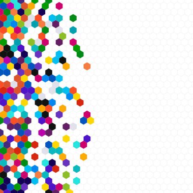 Grenli desen altıgenler renkli oluşur. Petek vektör arka plan. İzometrik geometri soyutlama. En boy oranı 1:1