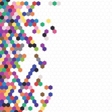 Grenli desen altıgenler renkli oluşur. Petek vektör arka plan. İzometrik geometri soyutlama. En boy oranı 1:1