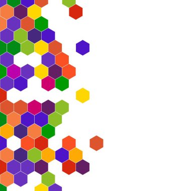 Grenli desen altıgenler renkli oluşur. Petek vektör arka plan. İzometrik geometri soyutlama. En boy oranı 1:1