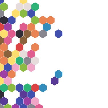 Grenli desen altıgenler renkli oluşur. Petek vektör arka plan. İzometrik geometri soyutlama. En boy oranı 1:1