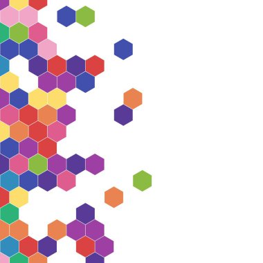 Grenli desen altıgenler renkli oluşur. Petek vektör arka plan. İzometrik geometri soyutlama. En boy oranı 1:1