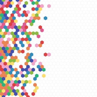 Grenli desen altıgenler renkli oluşur. Petek vektör arka plan. İzometrik geometri soyutlama. En boy oranı 1:1