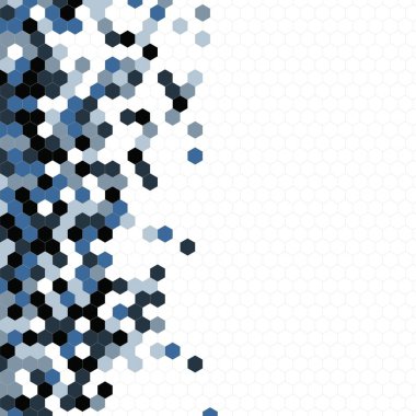 Grenli desen altıgenler renkli oluşur. Petek vektör arka plan. İzometrik geometri soyutlama. En boy oranı 1:1