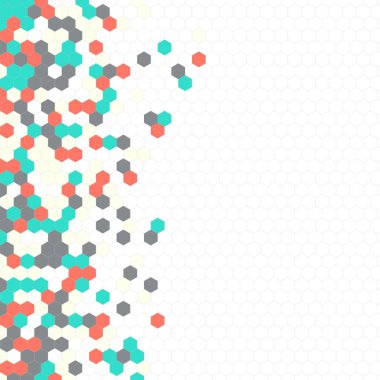 Grenli desen altıgenler renkli oluşur. Petek vektör arka plan. İzometrik geometri soyutlama. En boy oranı 1:1