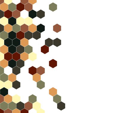 Grenli desen altıgenler renkli oluşur. Petek vektör arka plan. İzometrik geometri soyutlama. En boy oranı 1:1