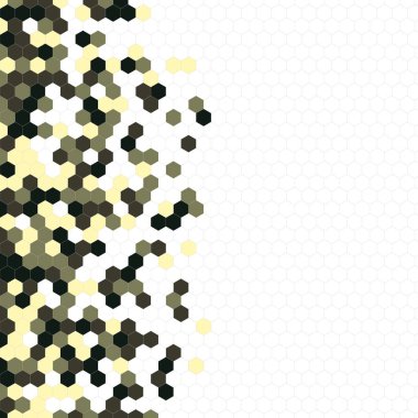 Grenli desen altıgenler renkli oluşur. Petek vektör arka plan. İzometrik geometri soyutlama. En boy oranı 1:1