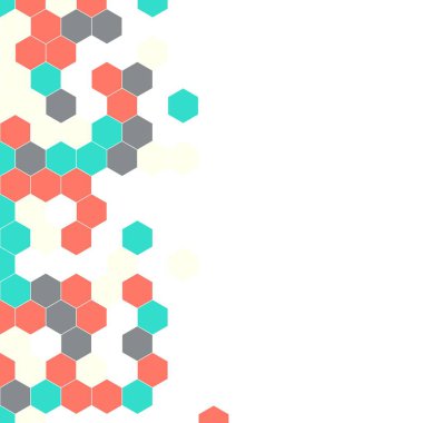 Grenli desen altıgenler renkli oluşur. Petek vektör arka plan. İzometrik geometri soyutlama. En boy oranı 1:1