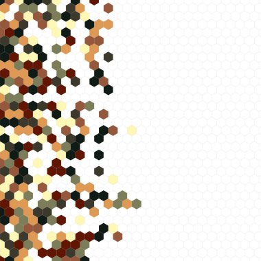 Grenli desen altıgenler renkli oluşur. Petek vektör arka plan. İzometrik geometri soyutlama. En boy oranı 1:1