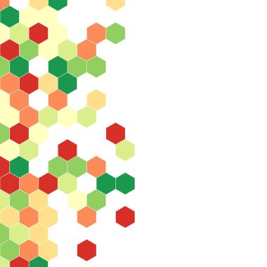 Grenli desen altıgenler renkli oluşur. Petek vektör arka plan. İzometrik geometri soyutlama. En boy oranı 1:1