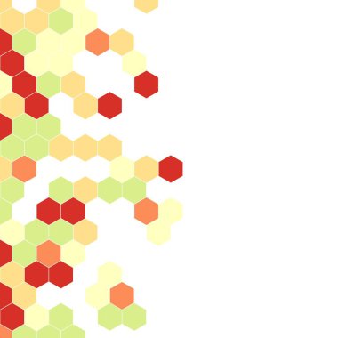 Grenli desen altıgenler renkli oluşur. Petek vektör arka plan. İzometrik geometri soyutlama. En boy oranı 1:1