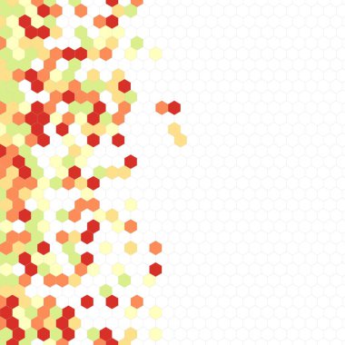 Grenli desen altıgenler renkli oluşur. Petek vektör arka plan. İzometrik geometri soyutlama. En boy oranı 1:1