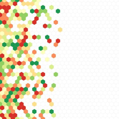 Grenli desen altıgenler renkli oluşur. Petek vektör arka plan. İzometrik geometri soyutlama. En boy oranı 1:1