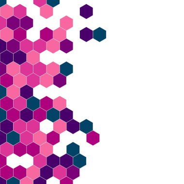 Grenli desen altıgenler renkli oluşur. Petek vektör arka plan. İzometrik geometri soyutlama. En boy oranı 1:1