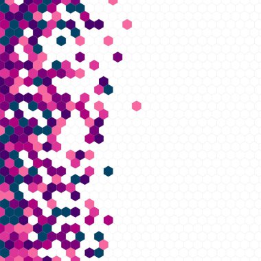 Grenli desen altıgenler renkli oluşur. Petek vektör arka plan. İzometrik geometri soyutlama. En boy oranı 1:1