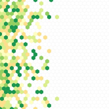 Grenli desen altıgenler renkli oluşur. Petek vektör arka plan. İzometrik geometri soyutlama. En boy oranı 1:1