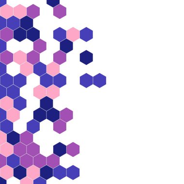 Grenli desen altıgenler renkli oluşur. Petek vektör arka plan. İzometrik geometri soyutlama. En boy oranı 1:1