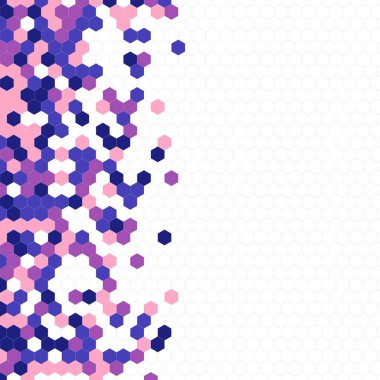 Grenli desen altıgenler renkli oluşur. Petek vektör arka plan. İzometrik geometri soyutlama. En boy oranı 1:1