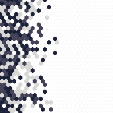 Grenli desen altıgenler renkli oluşur. Petek vektör arka plan. İzometrik geometri soyutlama. En boy oranı 1:1