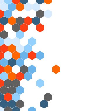 Grenli desen altıgenler renkli oluşur. Petek vektör arka plan. İzometrik geometri soyutlama. En boy oranı 1:1