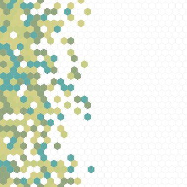 Grenli desen altıgenler renkli oluşur. Petek vektör arka plan. İzometrik geometri soyutlama. En boy oranı 1:1