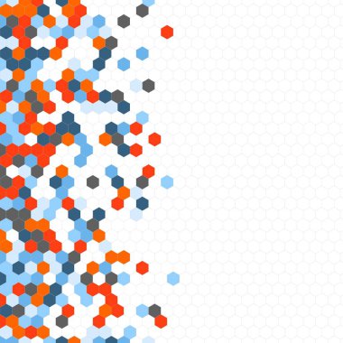 Grenli desen altıgenler renkli oluşur. Petek vektör arka plan. İzometrik geometri soyutlama. En boy oranı 1:1