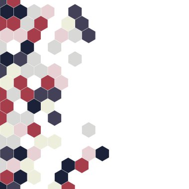 Grenli desen altıgenler renkli oluşur. Petek vektör arka plan. İzometrik geometri soyutlama. En boy oranı 1:1