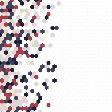 Grenli desen altıgenler renkli oluşur. Petek vektör arka plan. İzometrik geometri soyutlama. En boy oranı 1:1