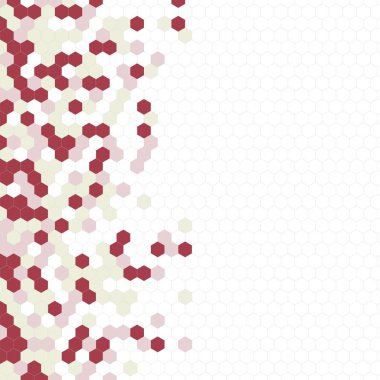 Grenli desen altıgenler renkli oluşur. Petek vektör arka plan. İzometrik geometri soyutlama. En boy oranı 1:1