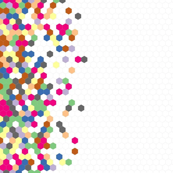 Grenli desen altıgenler renkli oluşur. Petek vektör arka plan. İzometrik geometri soyutlama. En boy oranı 1:1