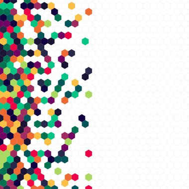 Grenli desen altıgenler renkli oluşur. Petek vektör arka plan. İzometrik geometri soyutlama. En boy oranı 1:1