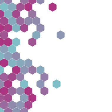 Grenli desen altıgenler renkli oluşur. Petek vektör arka plan. İzometrik geometri soyutlama. En boy oranı 1:1