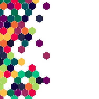 Grenli desen altıgenler renkli oluşur. Petek vektör arka plan. İzometrik geometri soyutlama. En boy oranı 1:1