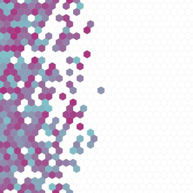 Grenli desen altıgenler renkli oluşur. Petek vektör arka plan. İzometrik geometri soyutlama. En boy oranı 1:1