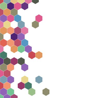 Grenli desen altıgenler renkli oluşur. Petek vektör arka plan. İzometrik geometri soyutlama. En boy oranı 1:1