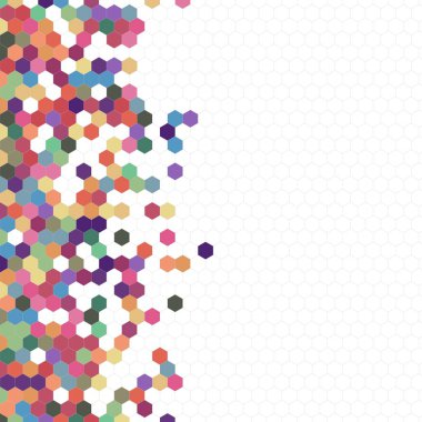 Grenli desen altıgenler renkli oluşur. Petek vektör arka plan. İzometrik geometri soyutlama. En boy oranı 1:1