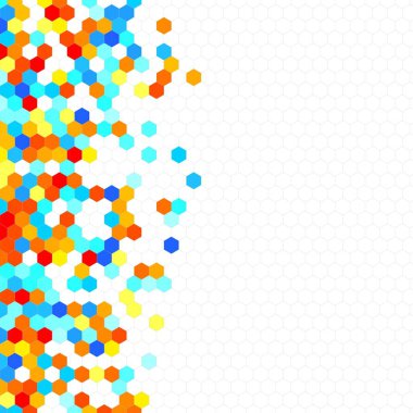 Grenli desen altıgenler renkli oluşur. Petek vektör arka plan. İzometrik geometri soyutlama. En boy oranı 1:1