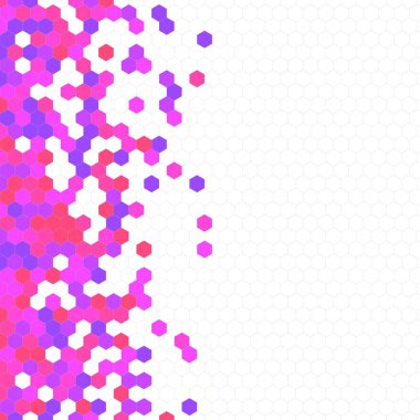 Grenli desen altıgenler renkli oluşur. Petek vektör arka plan. İzometrik geometri soyutlama. En boy oranı 1:1