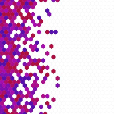 Grenli desen altıgenler renkli oluşur. Petek vektör arka plan. İzometrik geometri soyutlama. En boy oranı 1:1