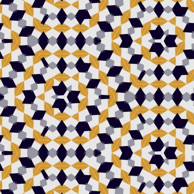 Soyut renkli altıgen kare geometrik seamless modeli simetrik kaleydoskop moda 