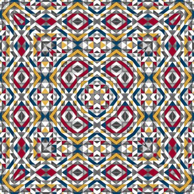Soyut renkli altıgen kare geometrik seamless modeli simetrik kaleydoskop moda 