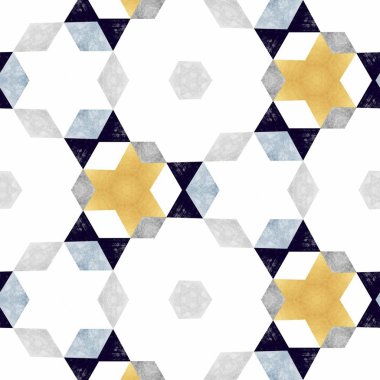 Soyut renkli altıgen kare geometrik seamless modeli simetrik kaleydoskop moda 