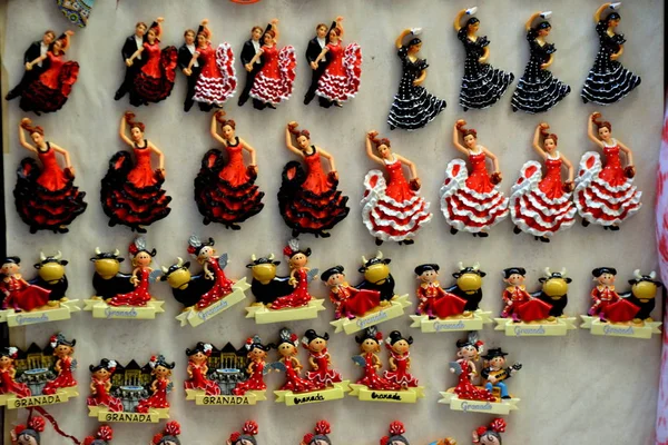 Souvenirs of Granada. Ceramic arabesque magnets, Spain — Stock Photo, Image
