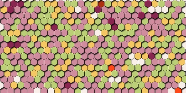 抽象五颜六色的蜂巢蜂蜜无缝图案六边形马赛克 — 图库照片