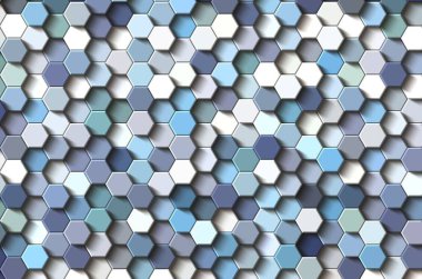 Petek mavi ızgara dikişsiz arka plan veya Altıgen hücre 